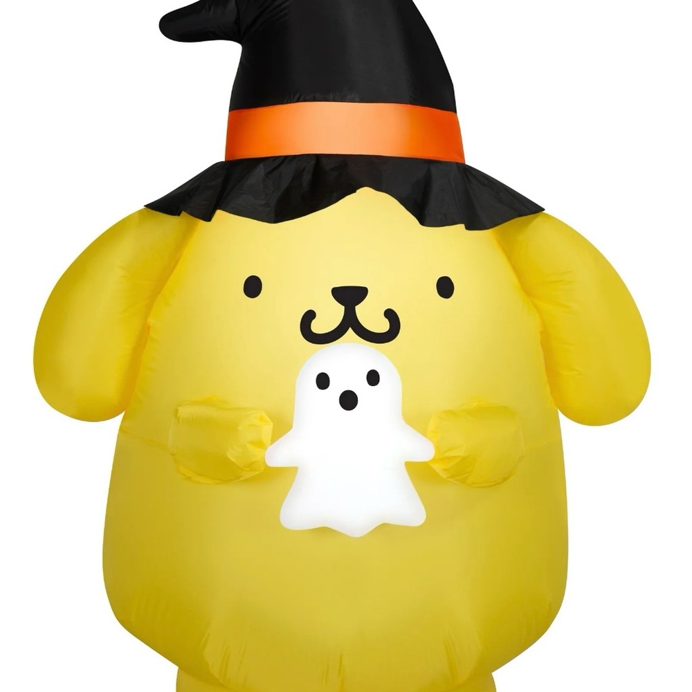 Pompompurrin and Ghost Yellow Witch Halloween Yard Inflatable
